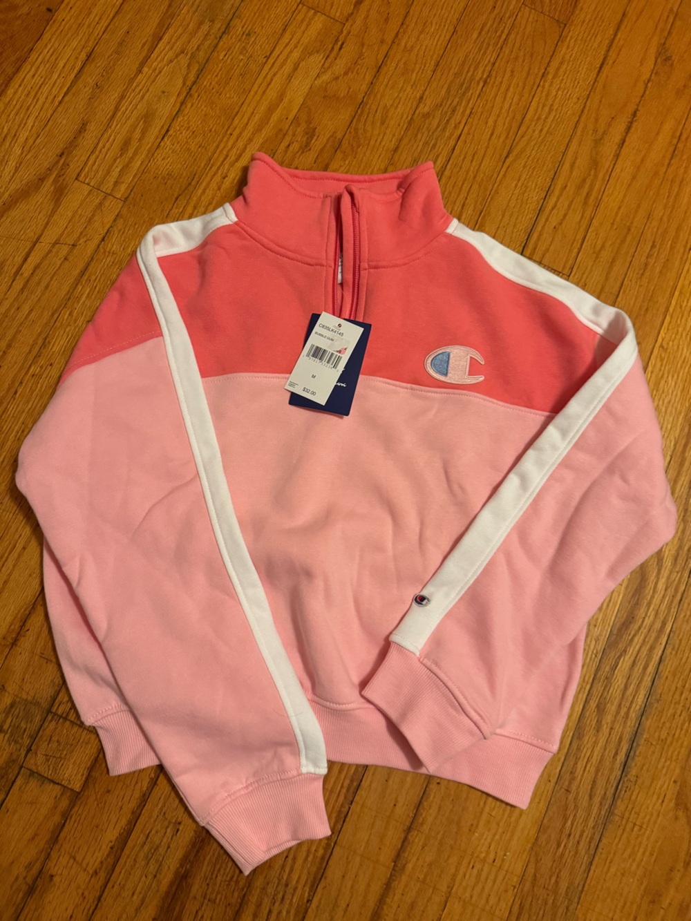Champion Kids Pink Colorblock Half-Zip Sweatshirt
